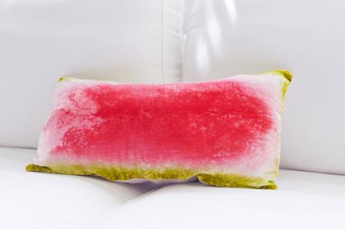 Watermelon Silk Velvet Pillow //motherlandsdesigns