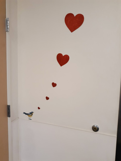 The Valentine’s Day decorations transpired…