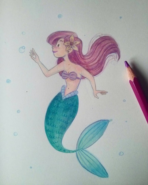 Today my fav character: Ariel#doodletimewithkaroline @karolinepietrowski #illustration #ilustración