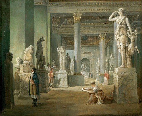 classic-art:  Hall of Seasons at the Louvre Hubert Robert, c. 1802-03 