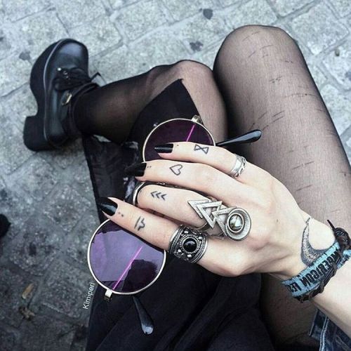 @kimiperi wearing ‘Rune’ ring in old steel by #rogueandwolf Available at WWW.PINKMILKSWE