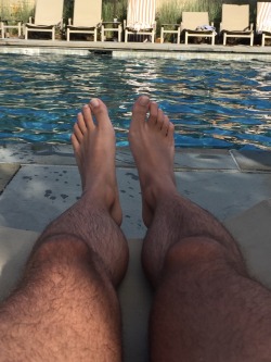 malefeetsoxlover:  Pool day! Who wants to worshio my feet?   Me! Pick me!