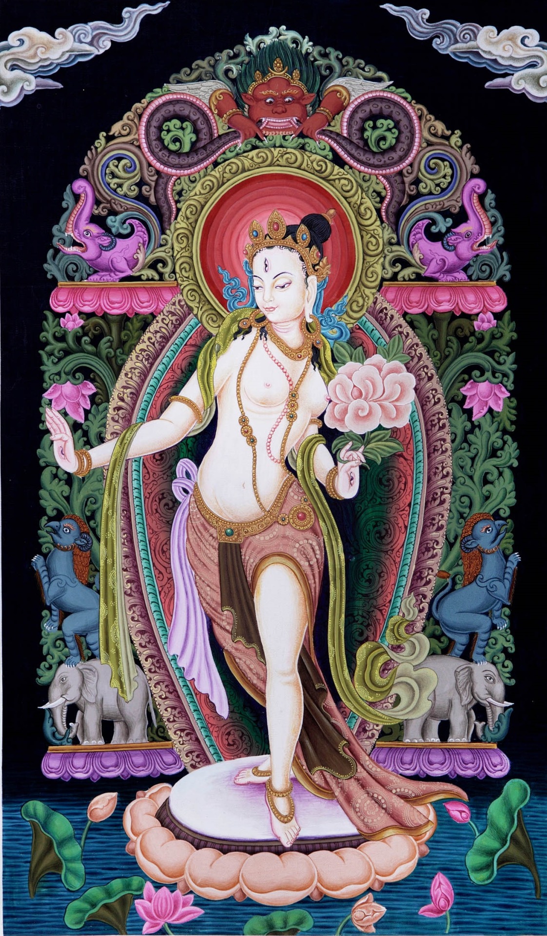 arjuna-vallabha:  Sveta (white) Tara, newari art from Nepal 