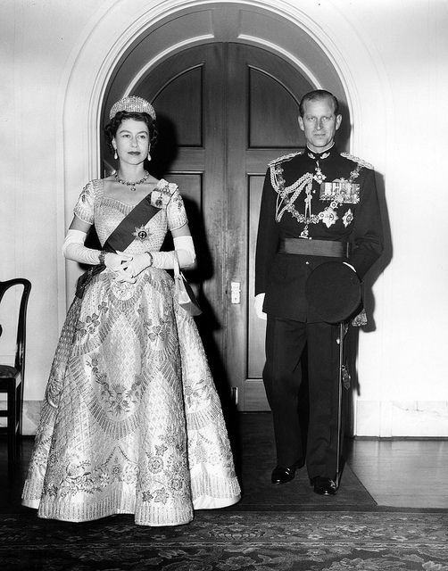 theimperialcourt:  Queen Elizabeth II wearing her coronation dress with The Duke