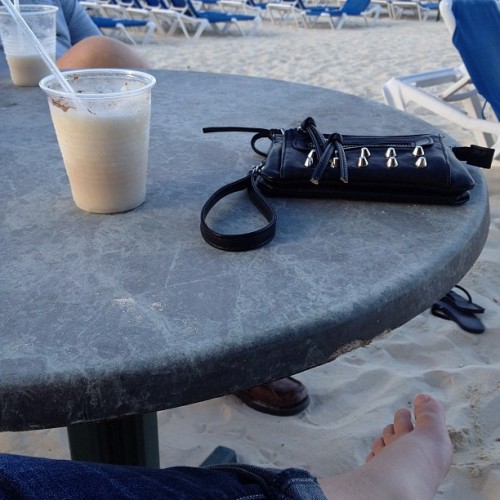 #nofilter #black #beach #purse #pinacolada #love #foot #jeans #table #bahamas #jan #2013