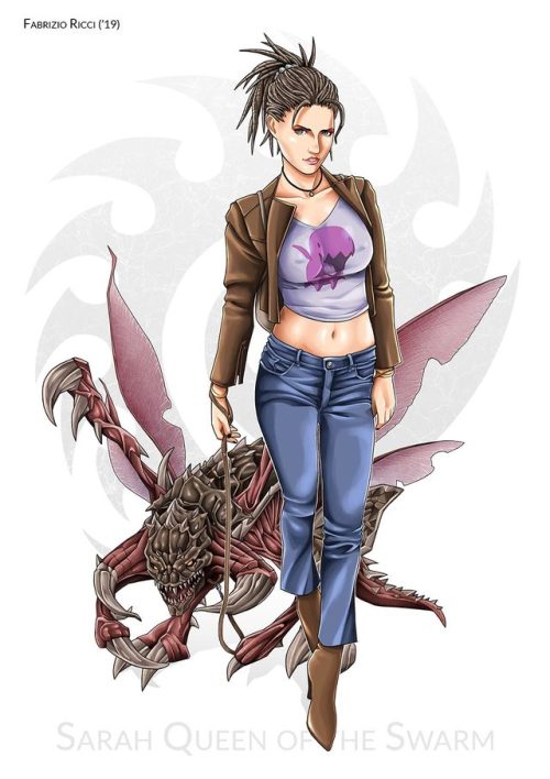 iltronodeipazzi: Sarah Kerrigan, Queen of the Swam. StarCraft 2 fan art.