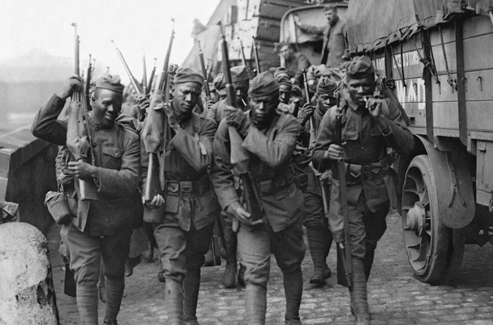 demons:  US soldiers, most likely of the Harlem Hellfighters, photographed after