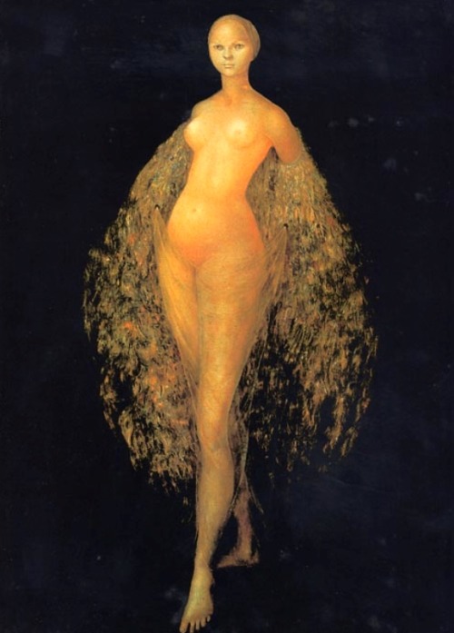 madivinecomedie:   Leonor Fini. La Femme lune (Moon woman) 1955  See also 