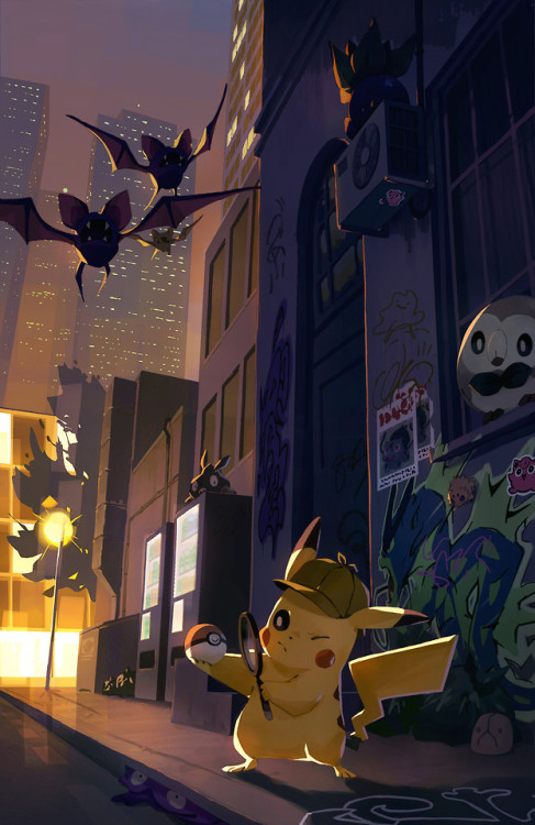 pixalry: Pokemon: Detective Pikachu Illustrations - Created by Joanna Myczkowska 