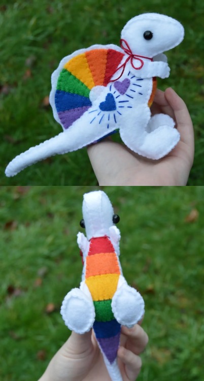 sosuperawesome:Plush Pride Dinosaurs Peaches N Plushies on Etsy