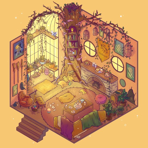 evergreenqveen:Hogwarts common rooms 