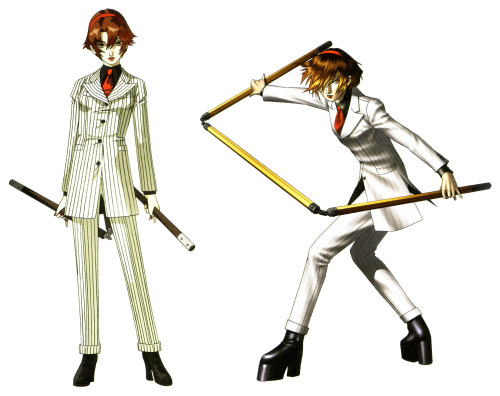 Select character designs from Soul Hackers.