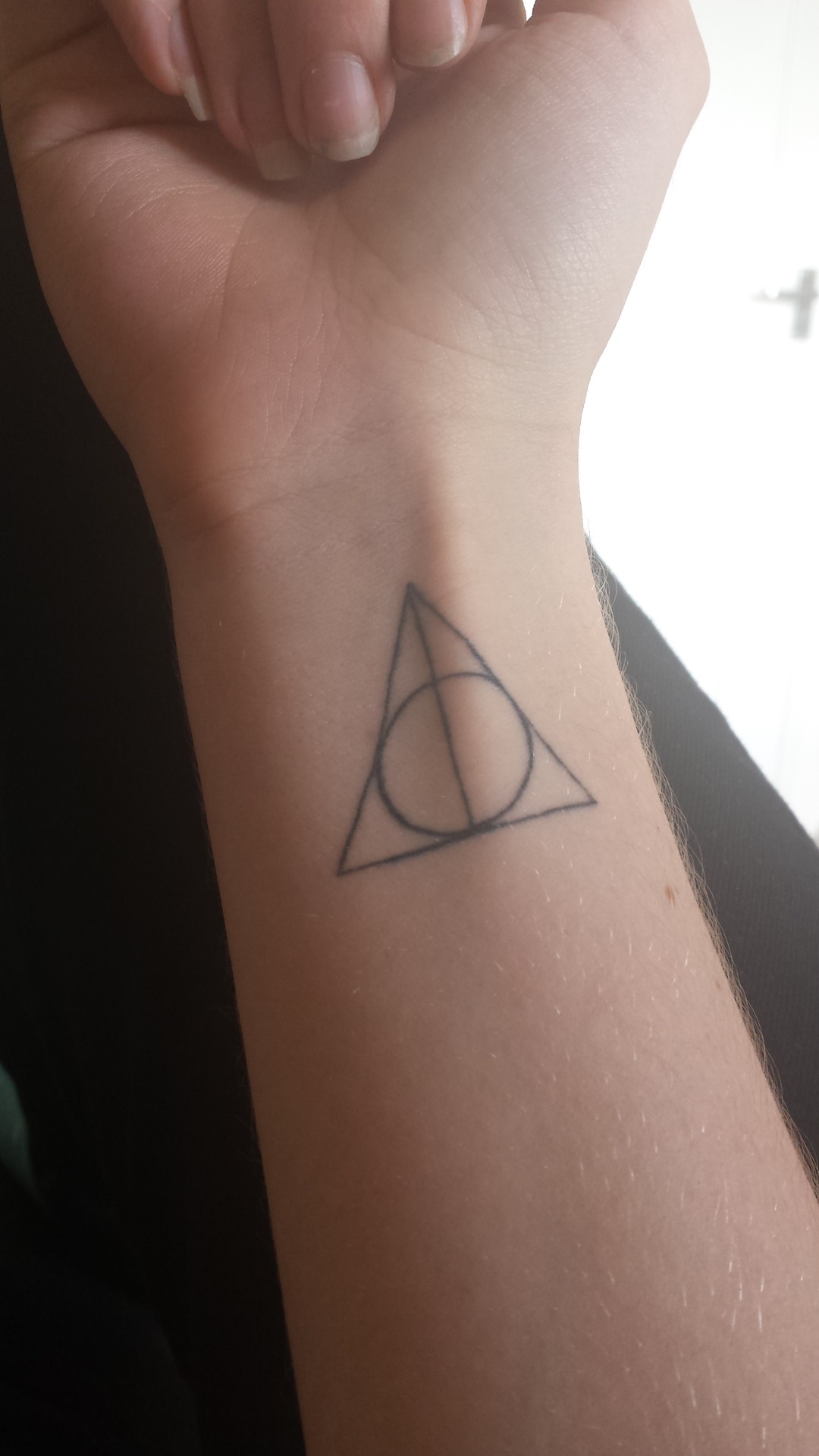 harrypotterconfessions:  This is my deathly hallows tattoo! (I’m not the same anon)
