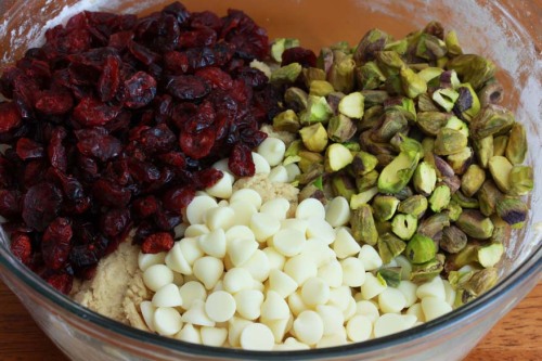 White Chocolate Cranberry/Cherry Pistachio Cookies via Daring...