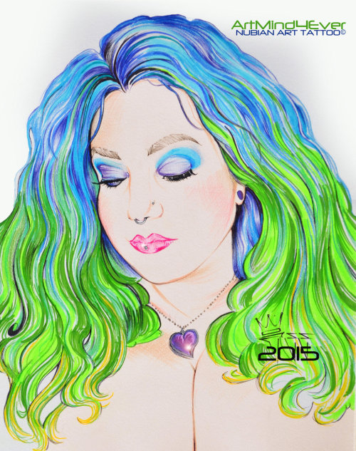 artmindbodysoul:Darling I Know by Artmind4ever ღ #PlusModel #Illustration #MakeUpQueen #GreenHair #A