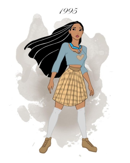 bibbidy-bobbidy-bitch: Disney Princesses and fashion of the year they were released 