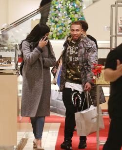 kyliejennerfashionstyle:  December 19, 2014 - Kylie Jenner &amp; Tyga shopping in LA.