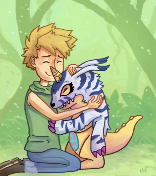 matt and gabumon drawing colored.