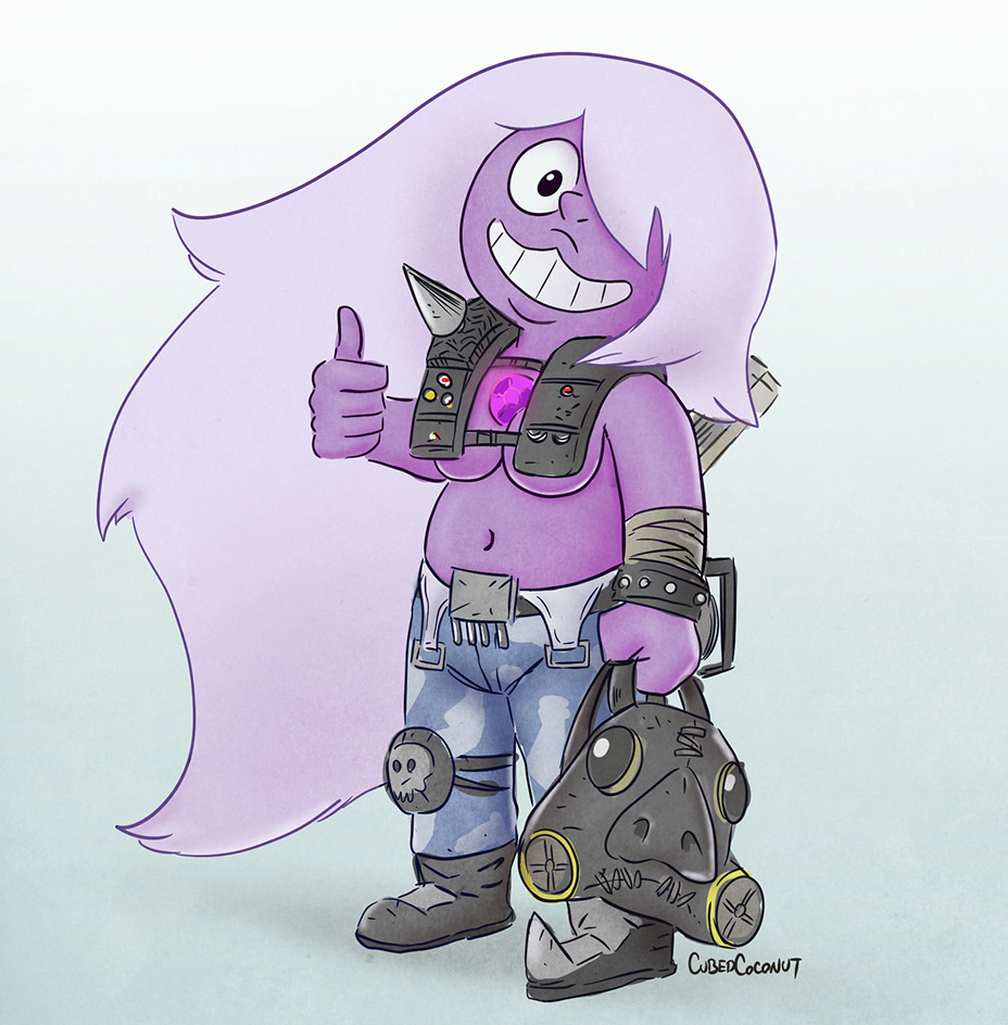 Amethyst dressed as Roadhog from OverwatchMore Overwatch gems here