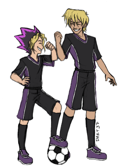 dark-pockets:  dakt37:  I don’t know much about soccer, but I do know that dark-pockets&rsquo;s Heart of the Balls AU is amazing, and not just because of its spectacular name. Happy birthday Darpo!! I hope the rest of your day goes well &lt;3  DOUBLE