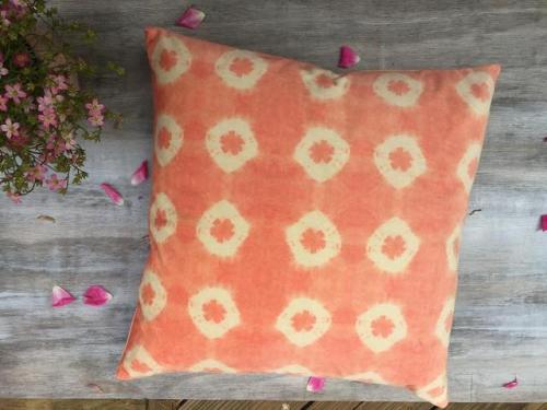 Vibrant Peach Velvet Decorative Pillow //SoAmaranthine