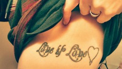 1337tattoos:  “Love is Love” and the Alkaline Trio logo.submitted by http://armorplatedcar.tumblr.com