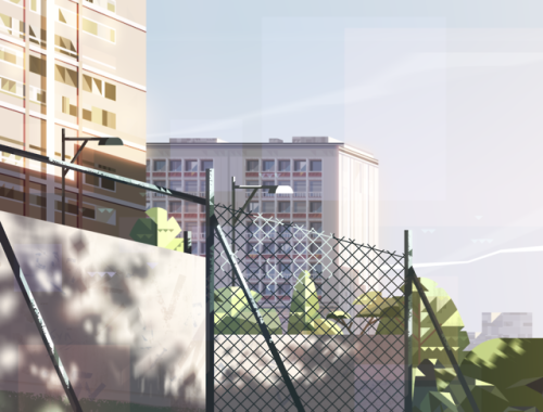 Some backgrounds from my graduation film J’attends la nuit (I wait for te night). Even if a lo