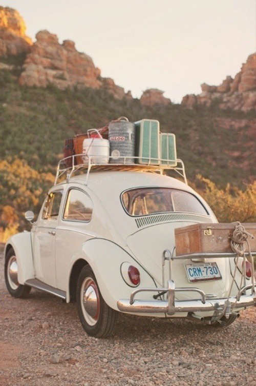 Classic vw beetle beach