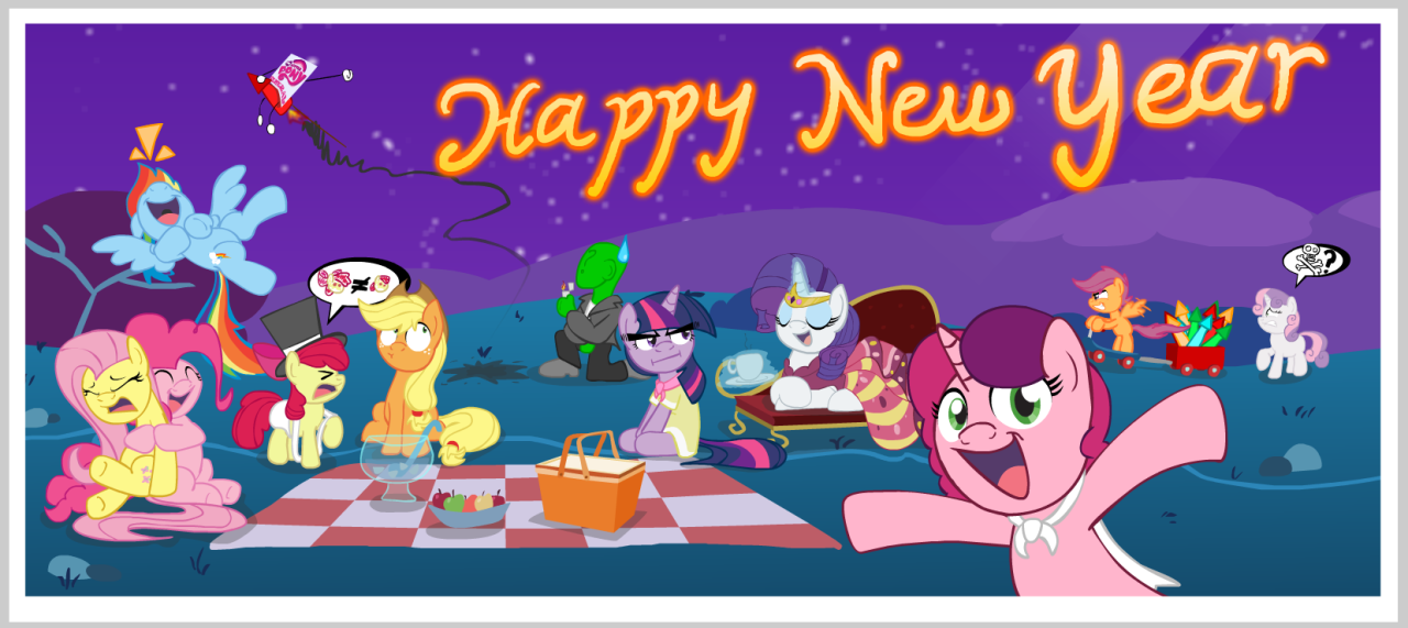 &gt;Applebloom cosplaying as baby new year and complaining that she&rsquo;s