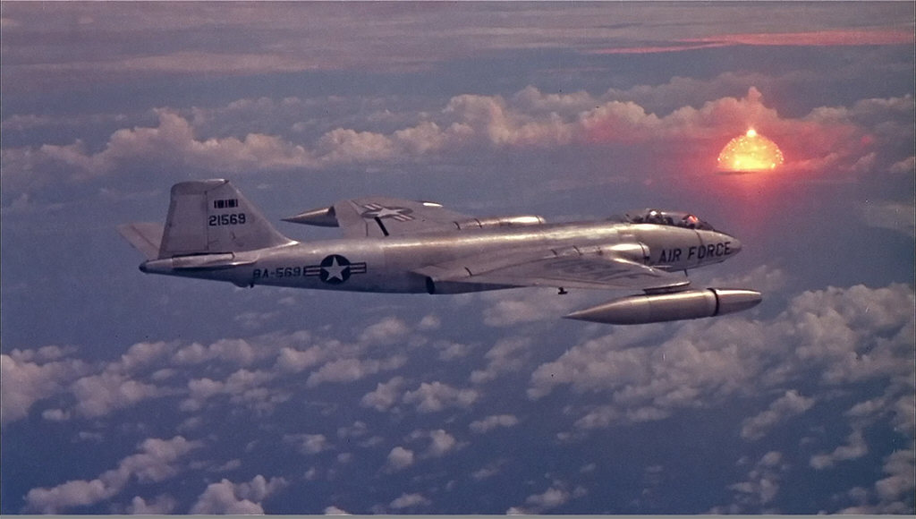 awesomecraft:  just—history:  B-57B observing a nuclear test during Operation Redwing,