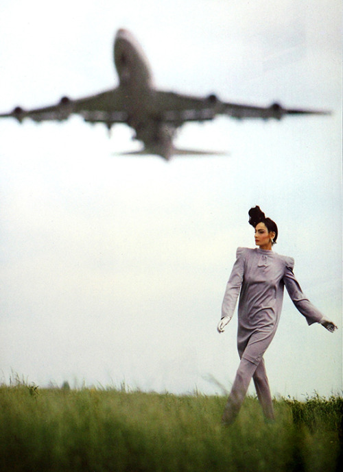 ergallais:  Thierry Mugler by Joe Gaffney, F/W 1979 Make up: Linda Mason for Helena Rubinstein Hair: Regis & Gwenael for Bruno 