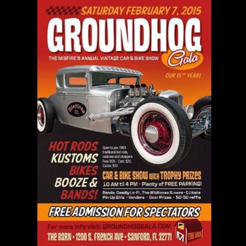 Anyone wanna join me for this??? This Saturday 10-4pm in Sanford…be there or be square!!! #AGS #American #Greaser #AmericanGreaser #AmericanGreaserSupply #AmericanGreaserSupplyCo #CarShow #GroundhogGala #2015 #Sanford #Florida...