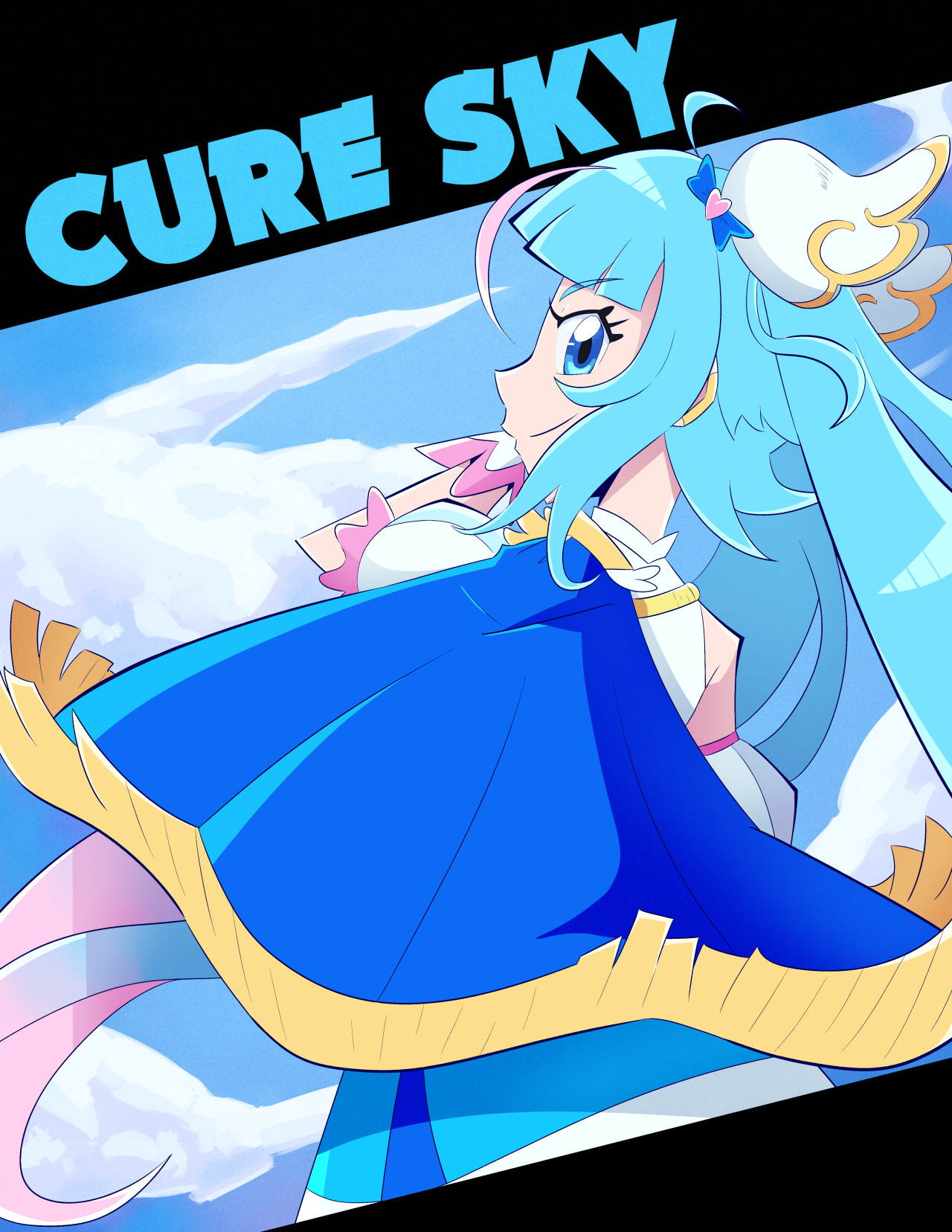 I draw Cure Sky from Hirogaru Sky Precure ☁️ : r/precure