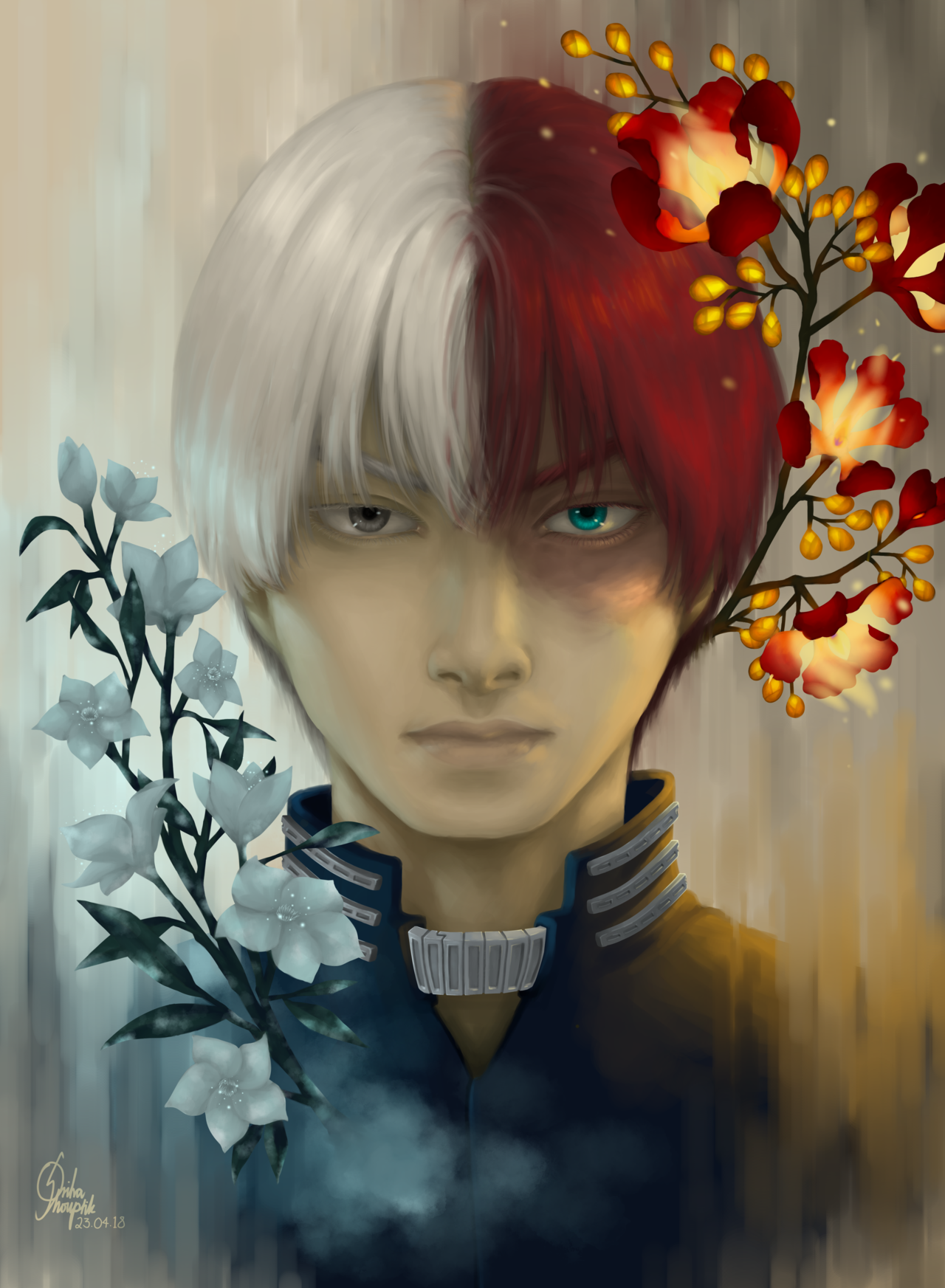 Art Rainy Days Shoto Fanart Of Todoroki Shoto From The Anime