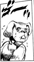 higgzorz:  the best thing about araki dogs is that they get progressively WORSE like look at danny in part one thats actually identifiable as a dog then u get   in part two and then  in part 3  in part 4 and we end up with  in part 8 like what happened