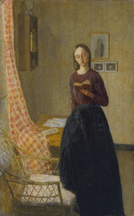 pintoras:Gwen John (Welsh, 1876 - 1939): A Lady Reading (1909-1911) (via Tate)