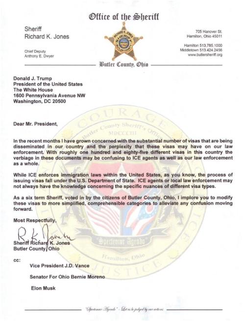 Ohio Sheriff Says Immigration Visas Too Confusing For Cops; Asks Trump, Musk To Change Them.