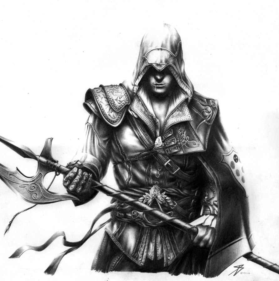 artistic-representation:  Ezio Auditore Art! 1) http://invisibleninja12.deviantart.com/art/Ezio-from-Assassin-s-Creed-131478864