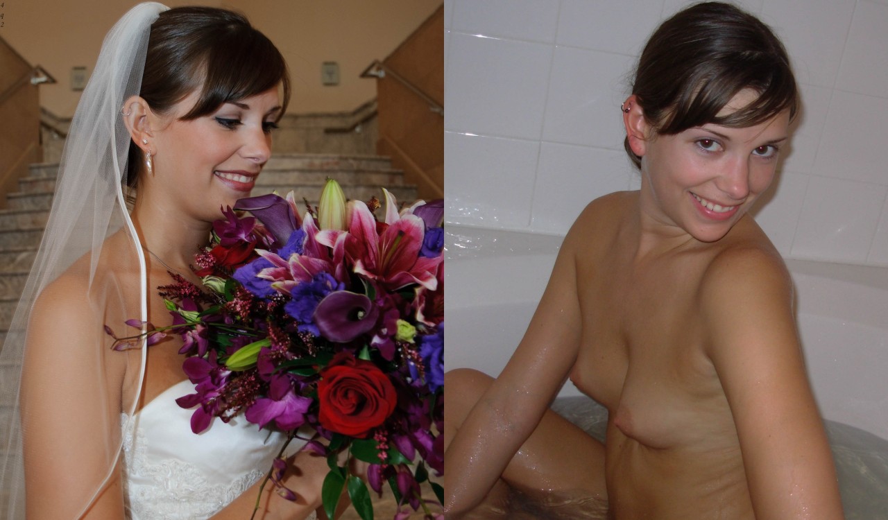 Amateur dressed undressed brides