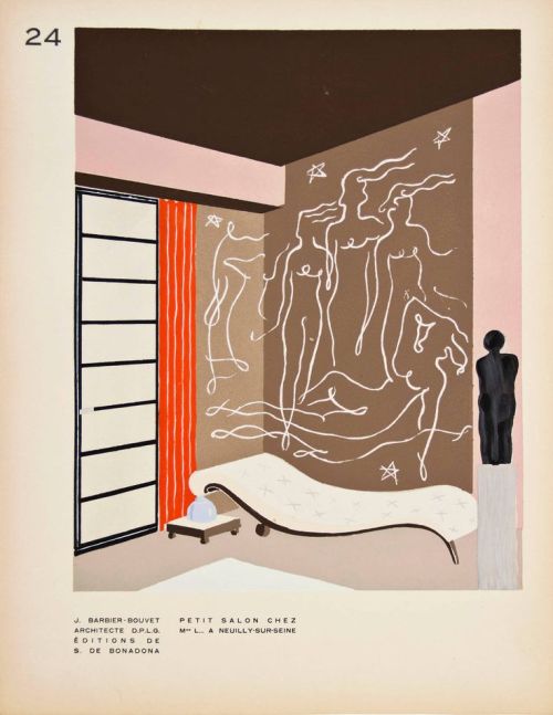 Prints from “Décoration moderne dans l'intérieur” by Henry Delacroix. 1930. Paris. Pochoir-process p