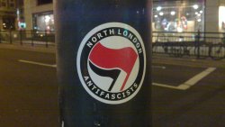 brightonpolitical:  North London Antifascists sticker in Brighton  https://www.facebook.com/NorthLondonAntifa