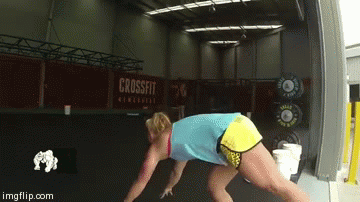 crossfitters:  Pip Malone working through a heavy conditioning section during training 