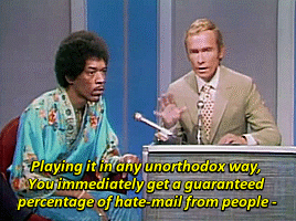 the-jimi-hendrix-experience:Jimi Hendrix discussing his performance of the Star Spangled Banner at W