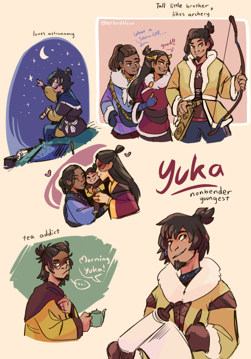 Last character page for my final zutara steambaby, Yuka. He’s a nonbender but took up archery in his