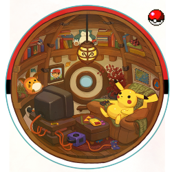 tastefullyoffensive:  Life inside a Pokéball. 