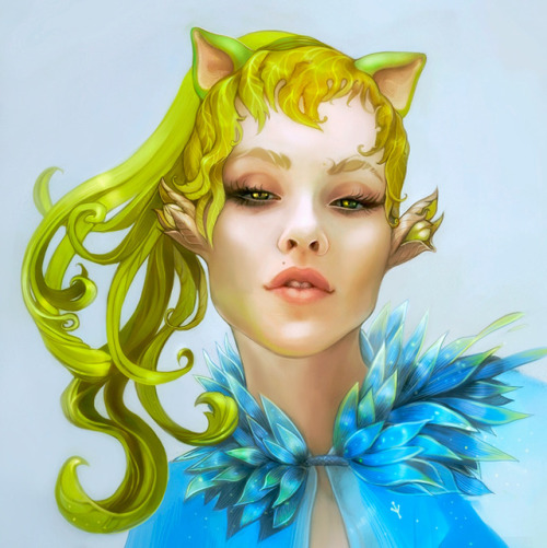 I&rsquo;ve made a new sylvari, and drew her portrait : )