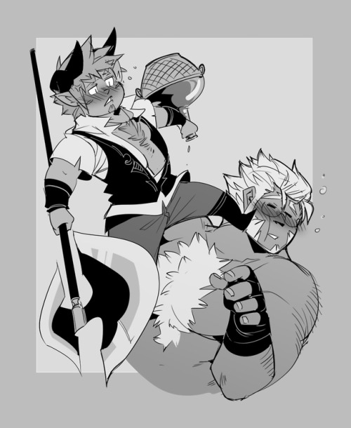 gengacanvas:  I drew Lucien with his FC mates in FFXIV!Listed by name : Sullivan Norwood, Tarran Noodleclaw, Final Sparky, Cinaed Meadowhammer, Kih’li Minwhe, and Arismont Dailemont.