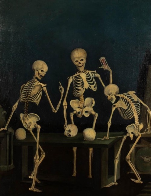 deathandmysticism:Skeletons playing pool, 19th century@lessthansix‘s night out