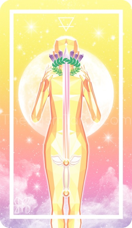 Princess/Transformer of Swords.Art by Liz Landis, from The Prism Tarot. Vessel of Purified Intellect