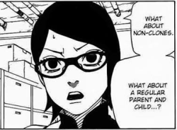 uchihainurhead:  zsasusaku123:  torosiken:  SARADA TECHNICALLY ASKED HOW THE REAL CHILDREN ARE MADE BY THEIR PARENTS  Sasuke is amused XD  HAHAHAHA SASUKE COME ON TELL  HER